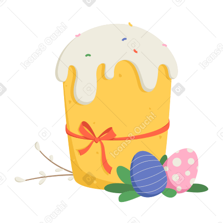 Pan dulce y huevos de pascua PNG, SVG
