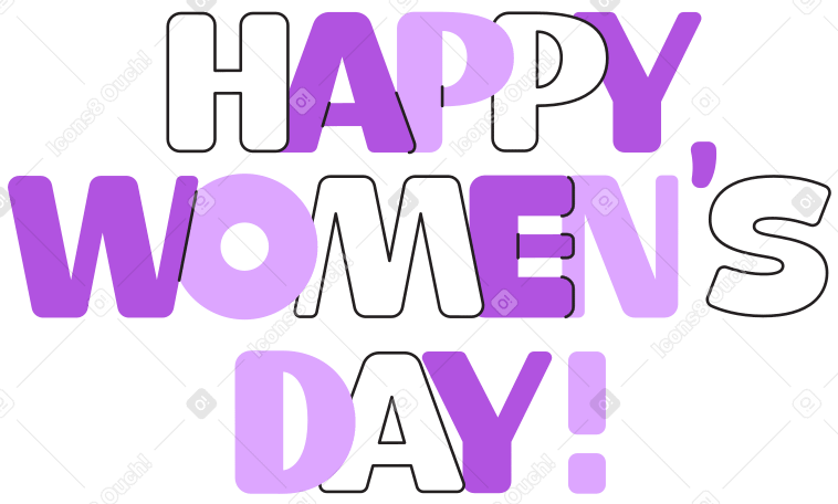 Letras feliz dia da mulher! texto PNG, SVG