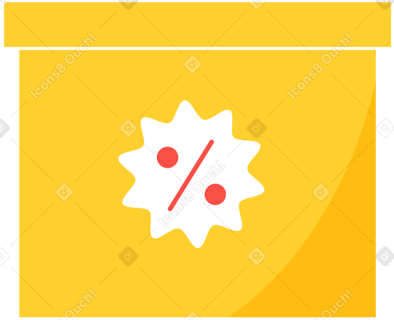 gift box with percentage discount icon PNG, SVG