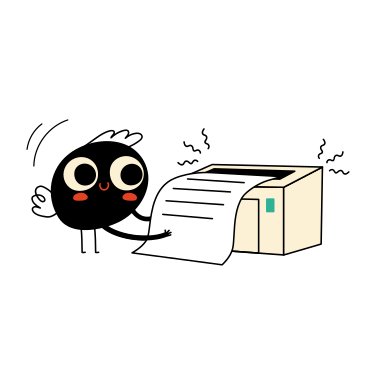 Character gets a printed document PNG, SVG