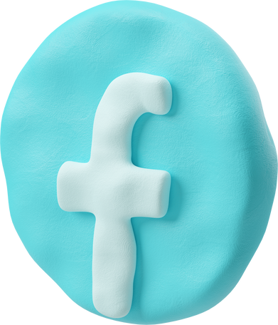 3D Three-quarter view of a round blue facebook logo PNG, SVG
