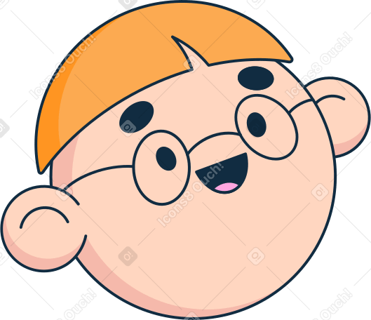 man's head with glasses Illustration in PNG, SVG