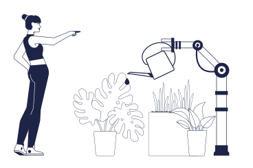 Robot gardener PNG, SVG