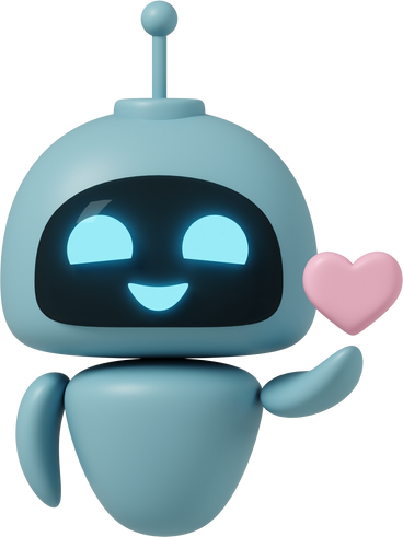 chatgpt robot with heart PNG, SVG