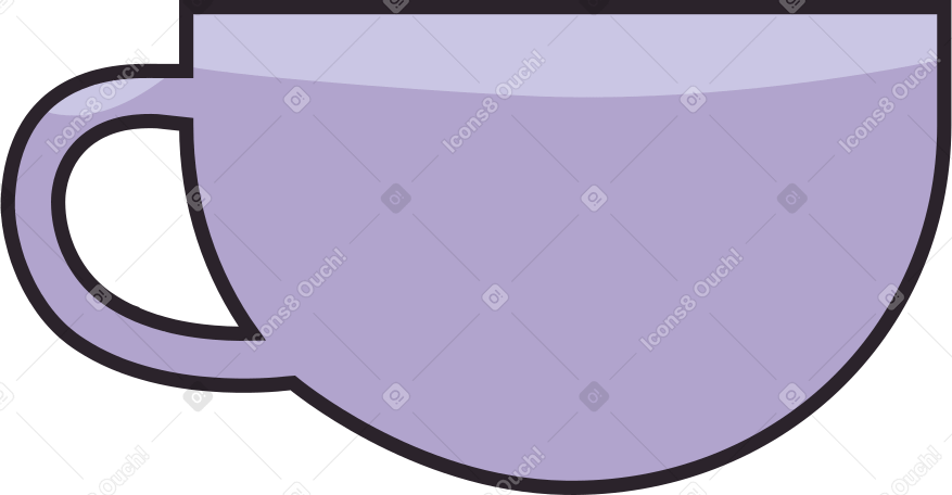 lilac cup with handle PNG, SVG