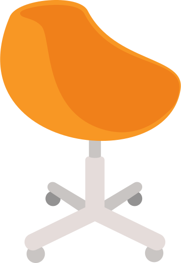 yellow office chair on wheels PNG, SVG