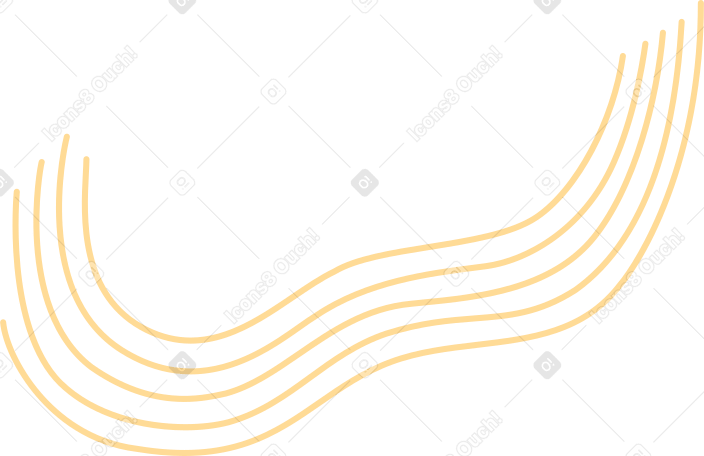 linhas onduladas amarelas PNG, SVG