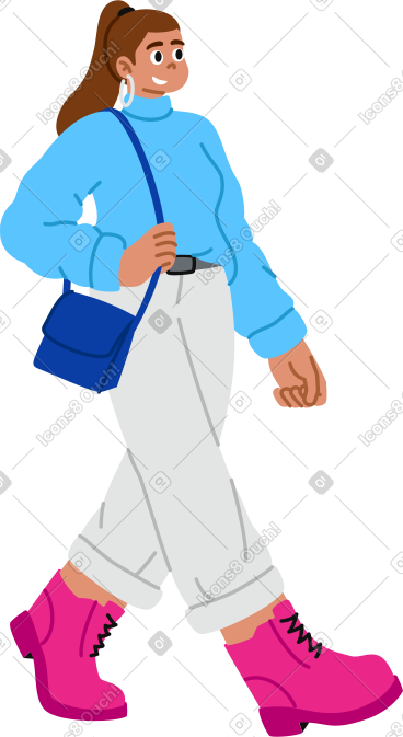 行走的年轻女子 PNG, SVG