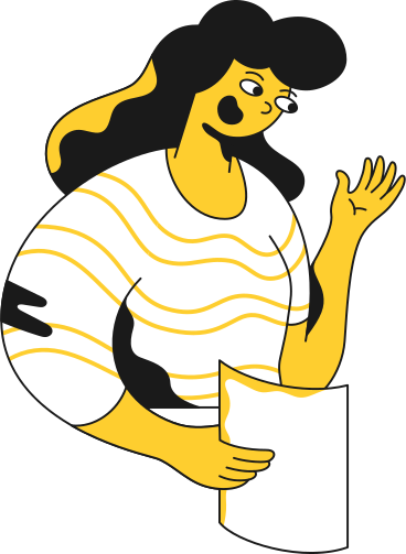 surprised woman with sheet of paper PNG, SVG