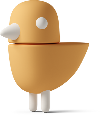 orange bird figurine turned left PNG, SVG