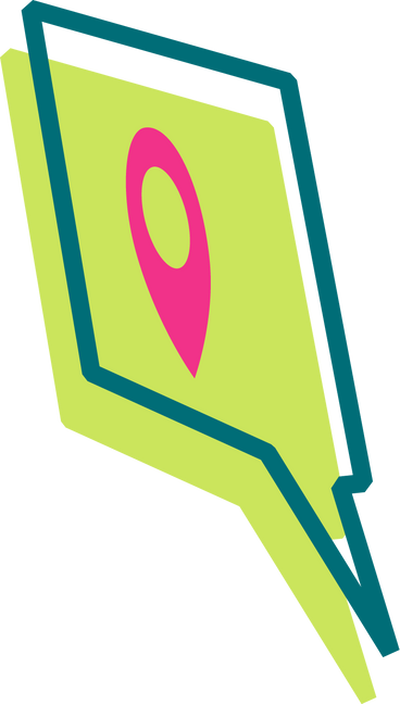 Speech bubble with a geotag PNG, SVG