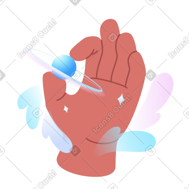 握着星球的手 PNG, SVG