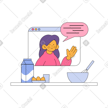 Online cooking lesson PNG, SVG