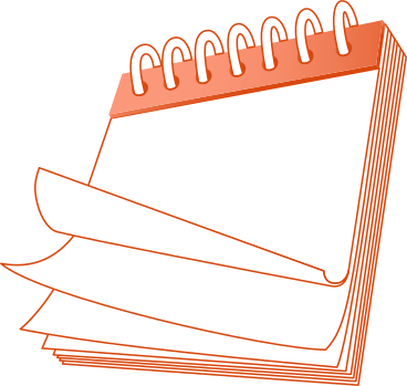 orange notepad PNG, SVG