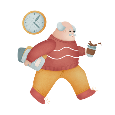 Late for work PNG, SVG
