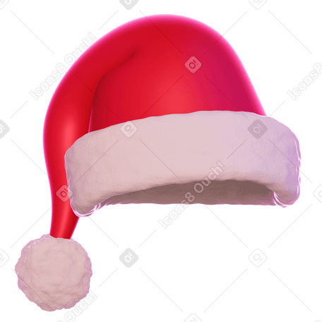 3D 圣诞老人的帽子 PNG, SVG
