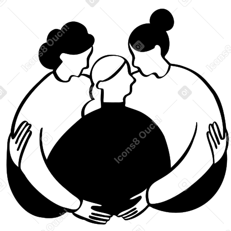 妇女们互相拥抱和支持 PNG, SVG