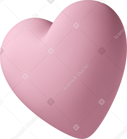 3D pink heart  Illustration in PNG, SVG