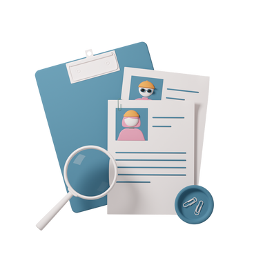 Looking through resumes в PNG, SVG