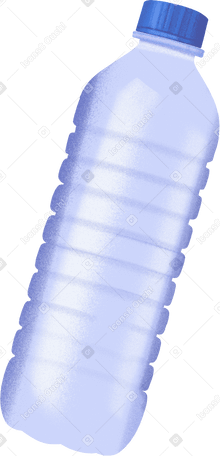 transparent water bottle with blue lid PNG, SVG