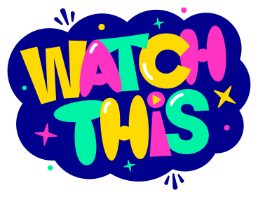 lettering sticker watch this multicolor text PNG, SVG