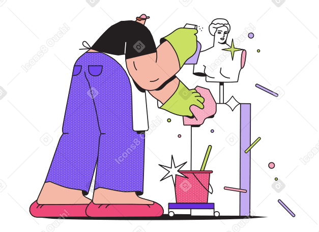 Man doing cleaning service PNG, SVG