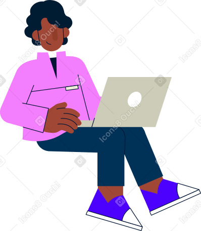mann arbeitet am laptop PNG, SVG