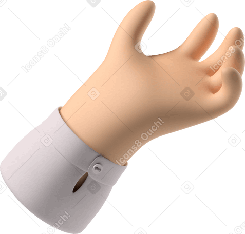 3D White skin hand giving PNG, SVG