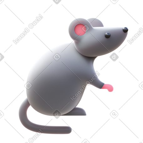 3D mouse animal PNG, SVG