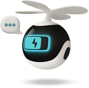 Charging flying delivery robot PNG, SVG