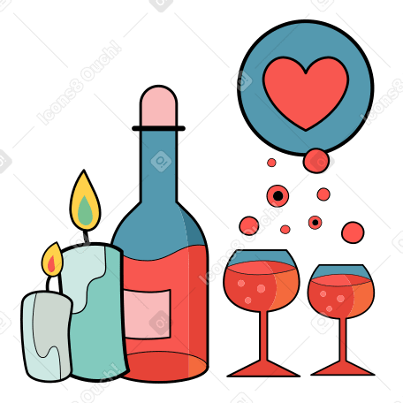 Romantic date Illustration in PNG, SVG