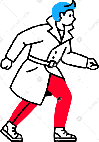 man in a trench coat Illustration in PNG, SVG