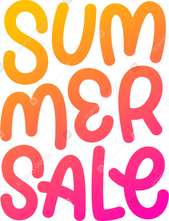 lettering summer sale gradient text PNG, SVG