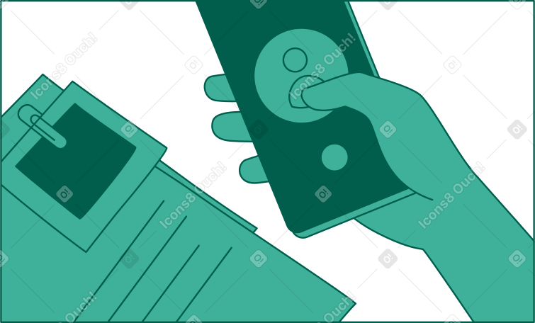 cadre avec la main du smartphone PNG, SVG