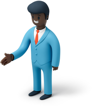 Smiling black man holding out his hand PNG, SVG