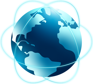 earth globe with orbits PNG, SVG