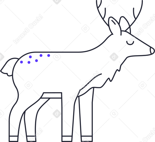 male deer with horns and closed eyes PNG, SVG