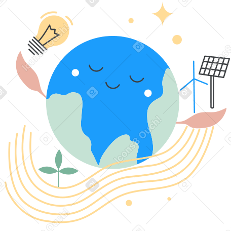 Eco-friendly approach to the planet for children PNG, SVG