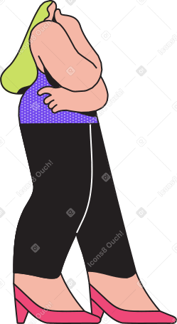 woman standing and thinking Illustration in PNG, SVG
