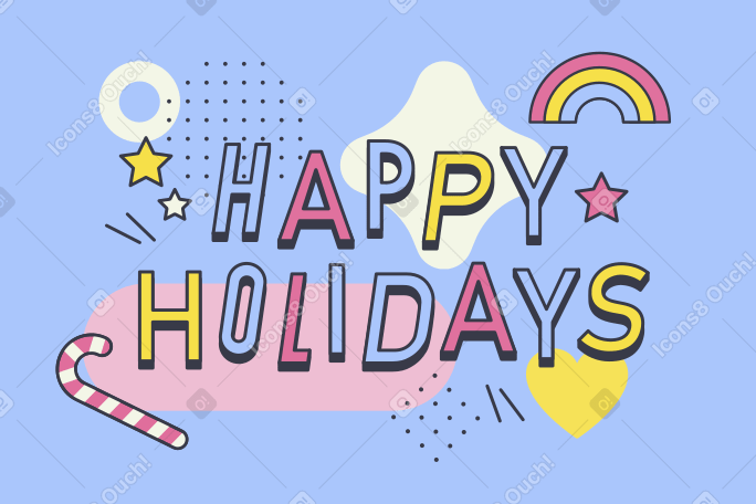 Счастливых праздников в PNG, SVG
