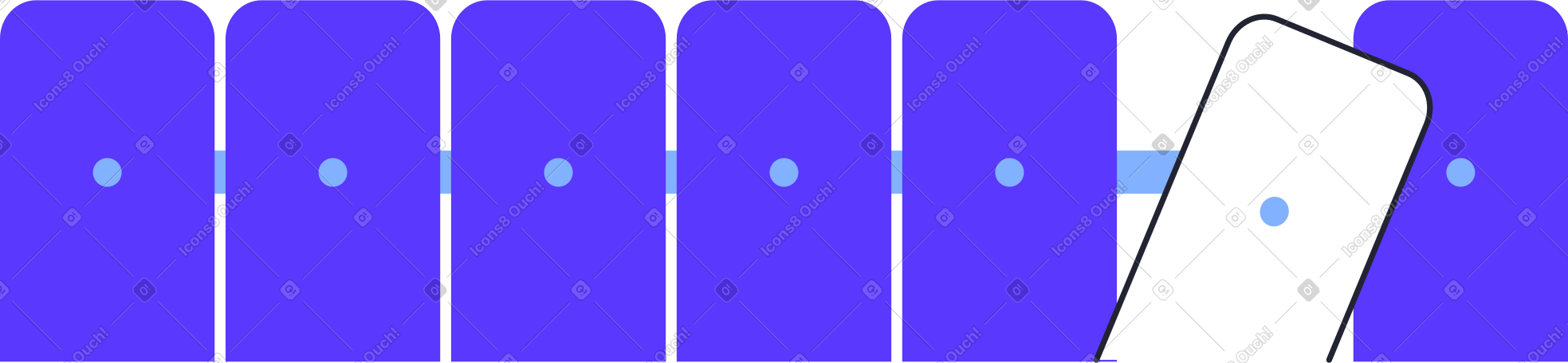 blue wooden fence PNG, SVG