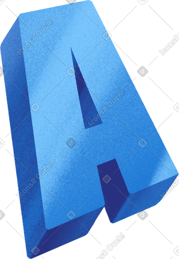 Three-dimensional blue letter a PNG, SVG