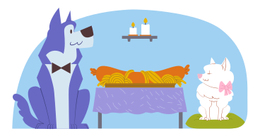Dogs on a date PNG, SVG