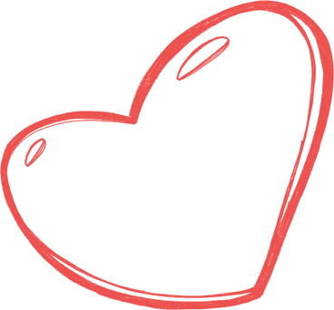 big red contoured heart PNG, SVG