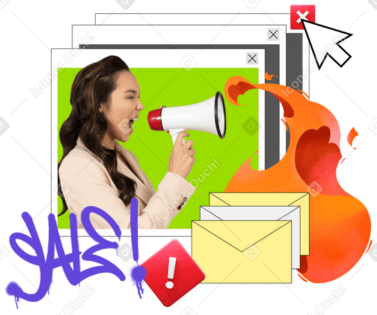 Intrusive advertising and spam emails PNG, SVG