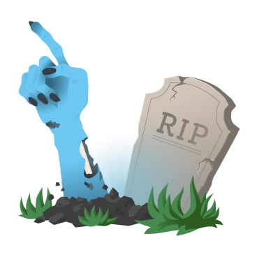 Zombie hand rising from the grave and pointing to the left PNG, SVG