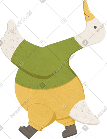 Goose in a green sweater PNG, SVG