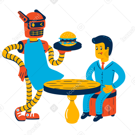 Robot waiter PNG, SVG