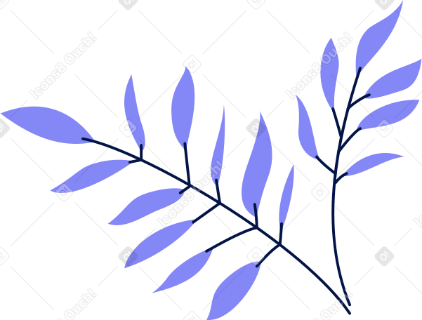 带叶子的树枝 PNG, SVG