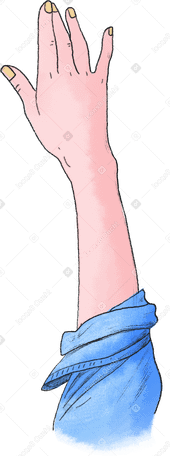 Braccio destro con una maglietta blu PNG, SVG